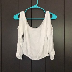 White off the shoulder crop top